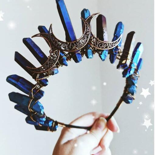 Irregular Moon Quartz Column Headband L3134