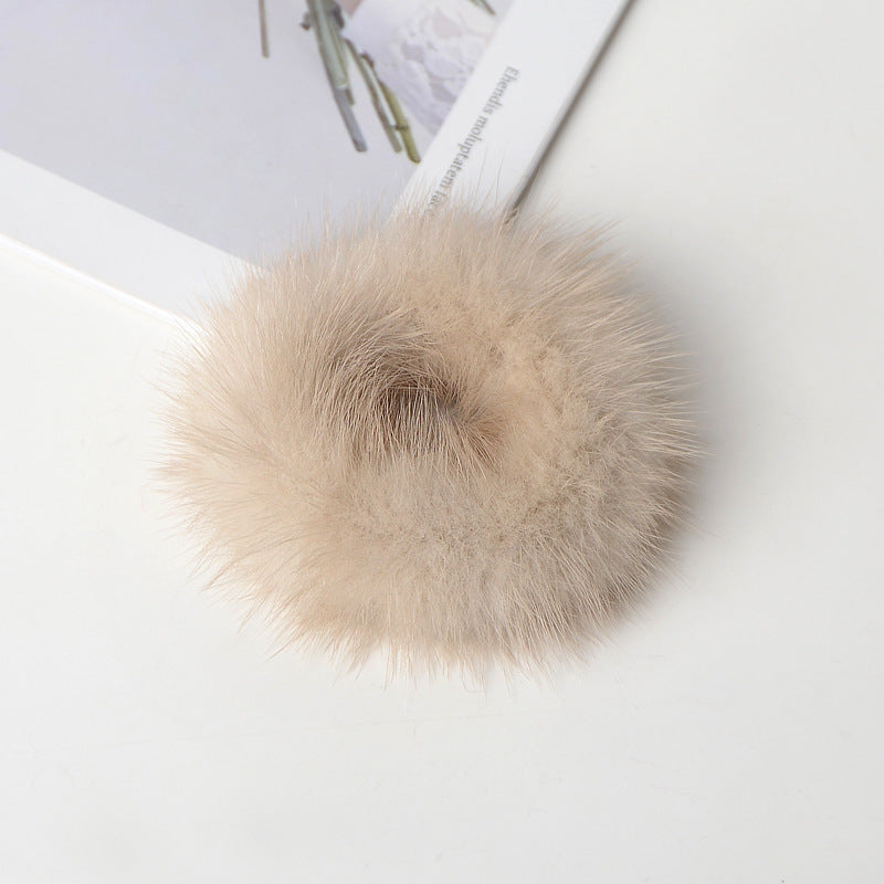 Mink Fur Plush Hair Scrunchies L3137