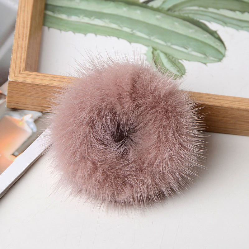 Mink Fur Plush Hair Scrunchies L3137