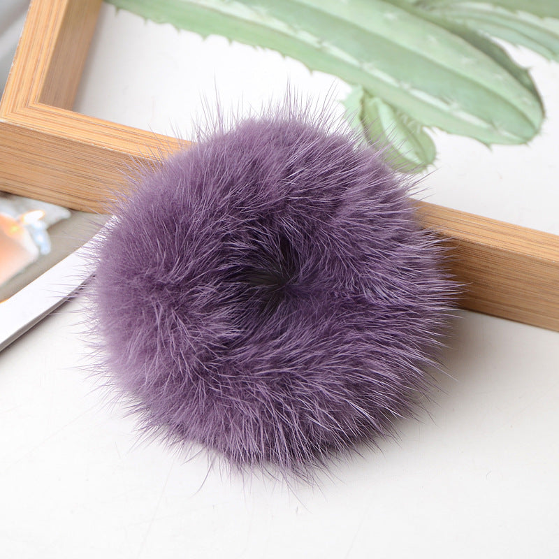 Mink Fur Plush Hair Scrunchies L3137