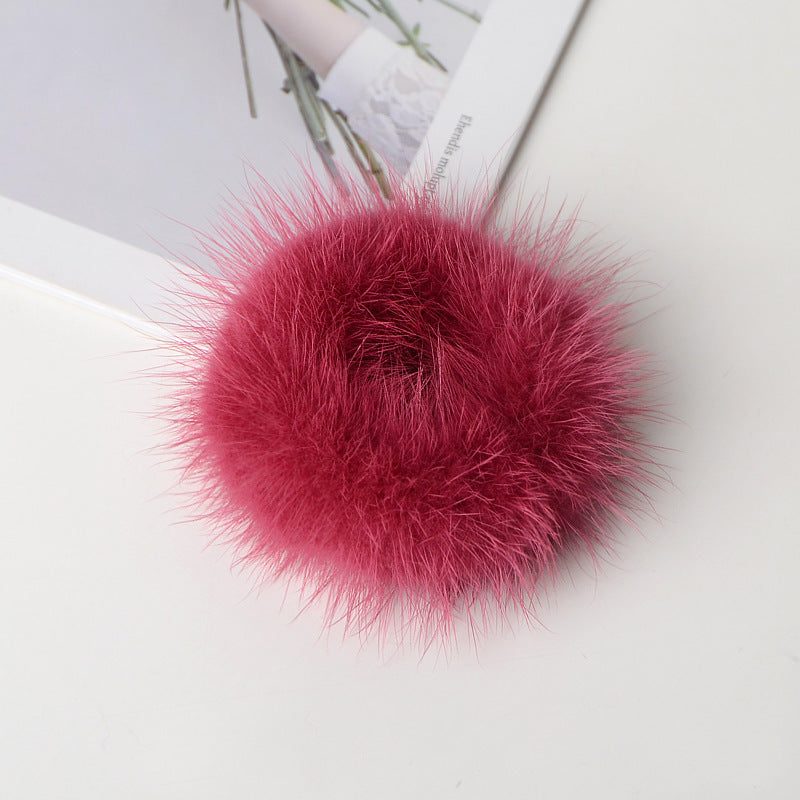 Mink Fur Plush Hair Scrunchies L3137
