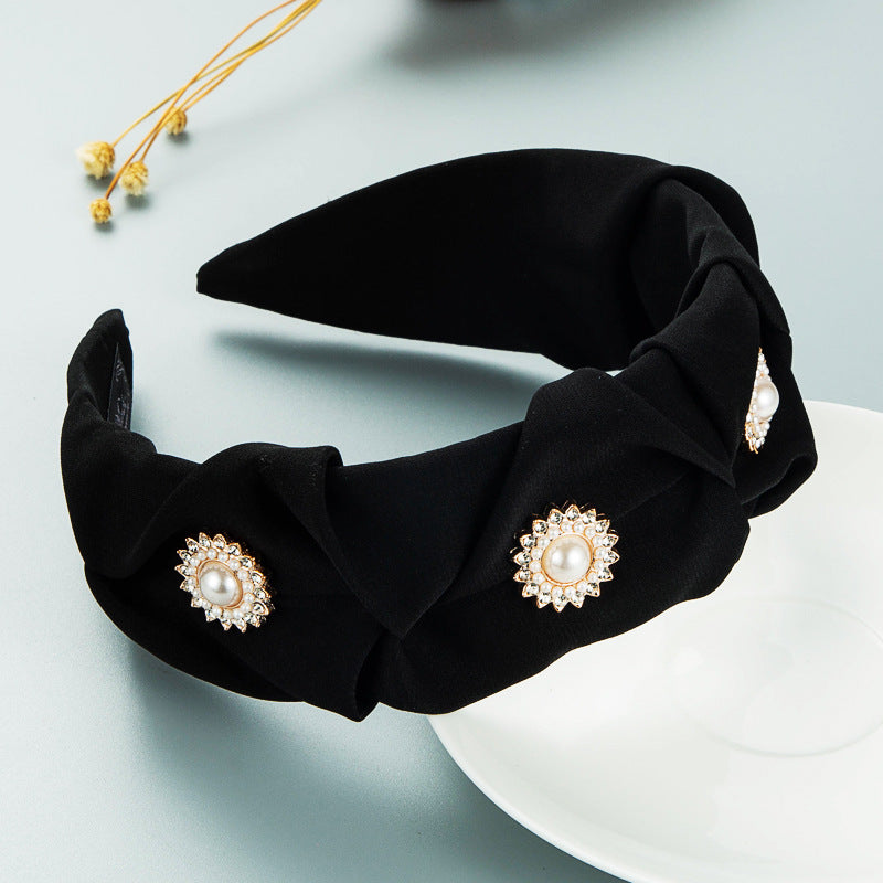Pearl Folded Cloth Headband L3196