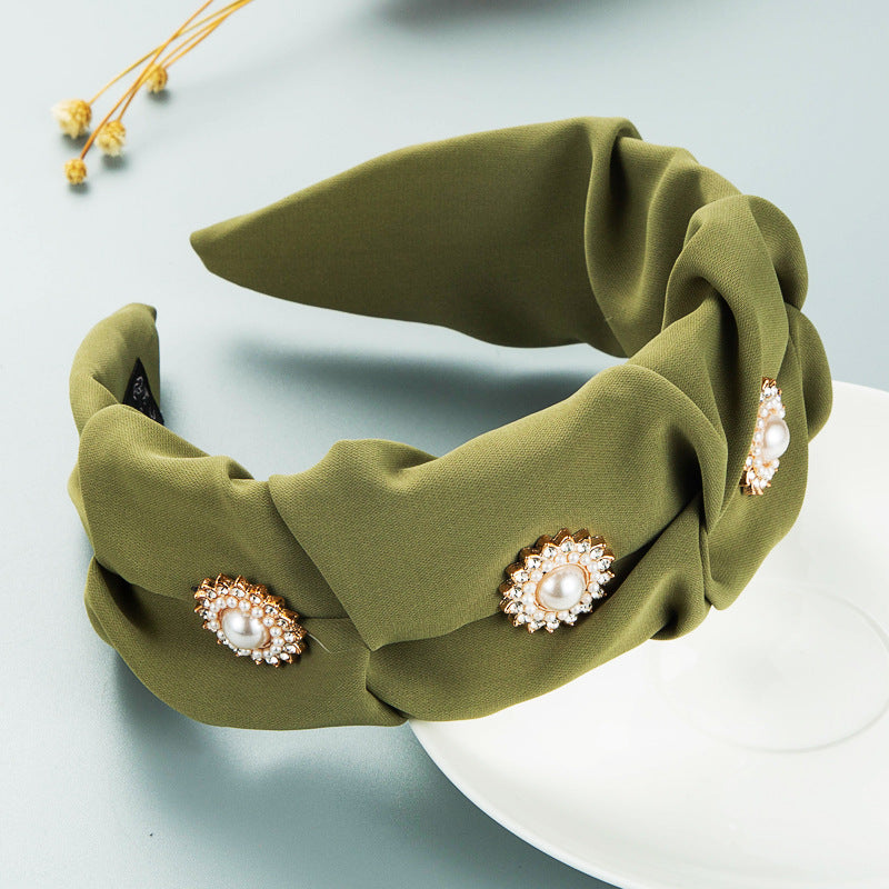 Pearl Folded Cloth Headband L3196