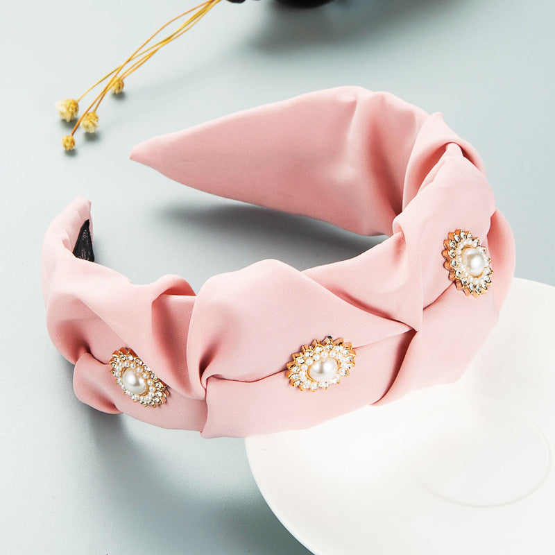 Pearl Folded Cloth Headband L3196