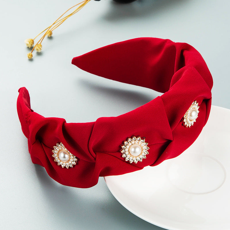Pearl Folded Cloth Headband L3196