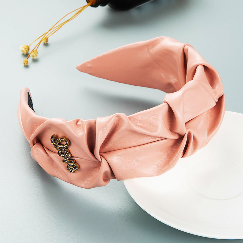 Leather Folder Love Headband L3198