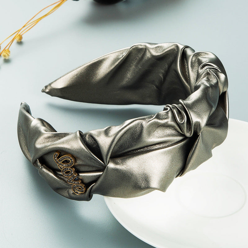 Leather Folder Love Headband L3198