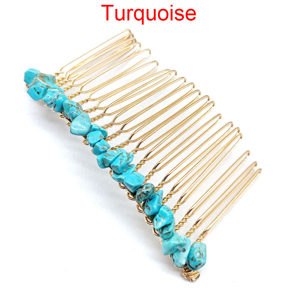 Irregular Natural Stone Hair Comb L3446