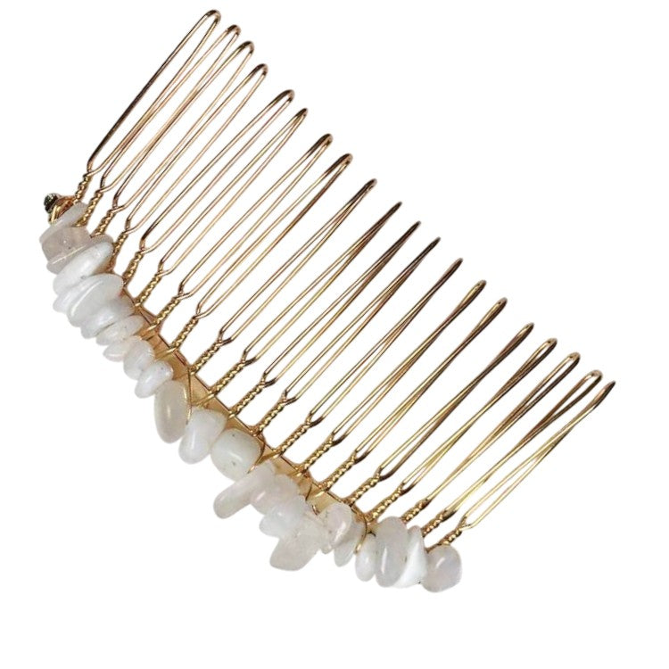 Irregular Natural Stone Hair Comb L3446