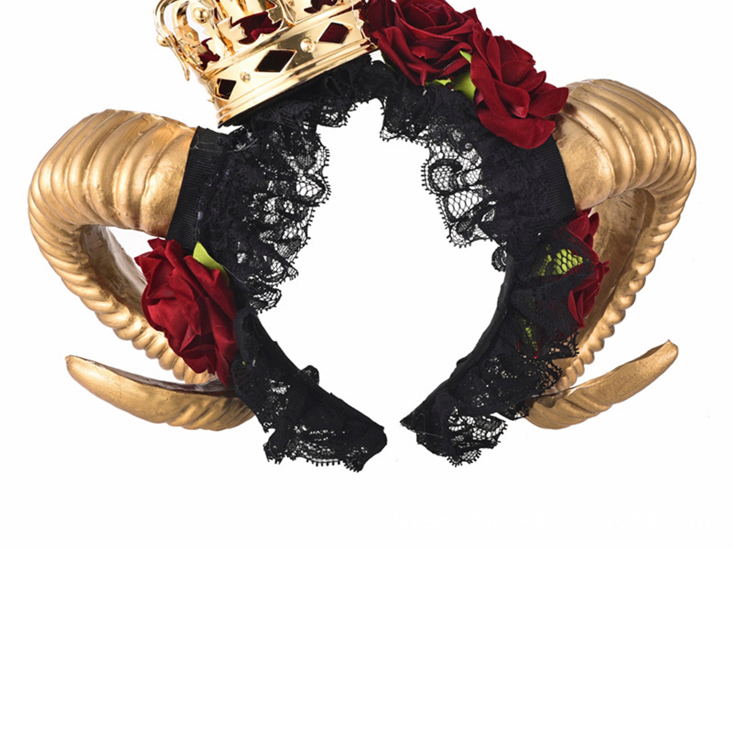 Gothic Horns Rose Crown Headband L3472