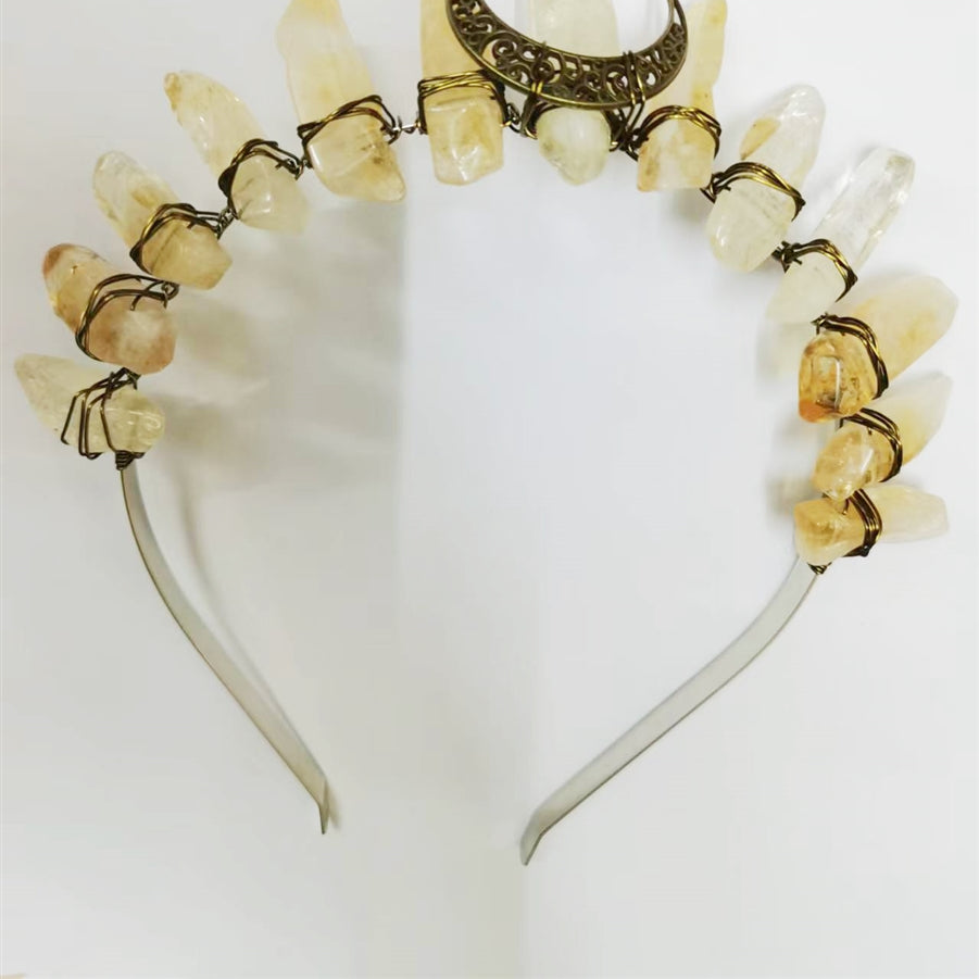 Yellow Quartz Moon Headband L3590