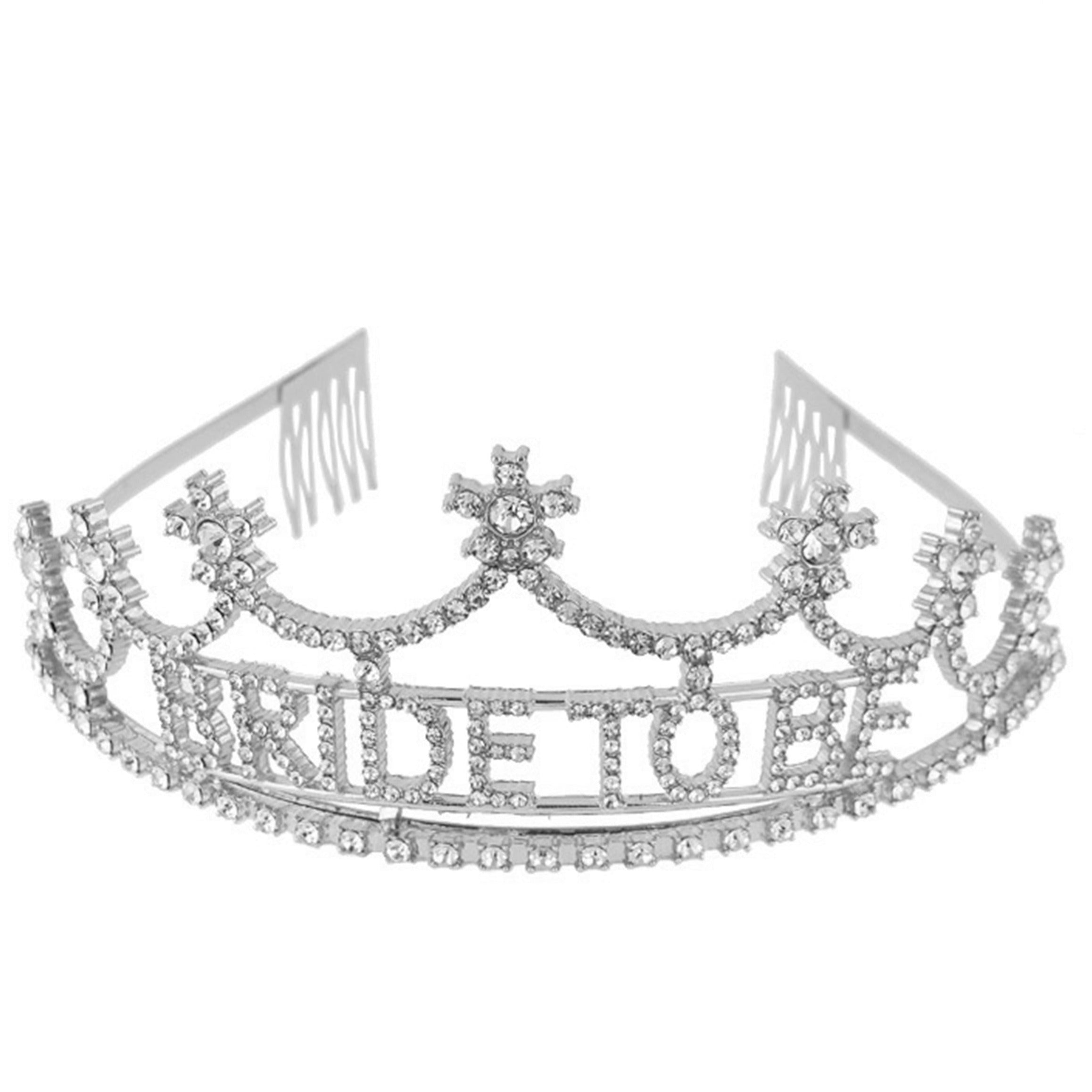 Bride To Be Rhinestone Crown Headband L3598