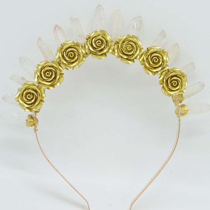 Rose Clear Quartz Headband L3801
