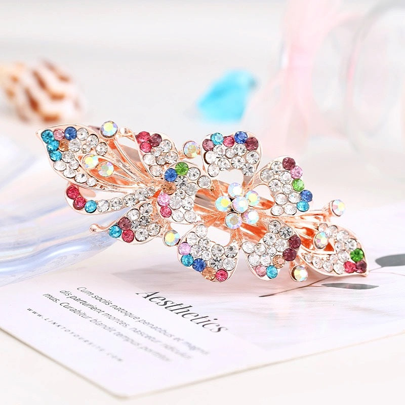 Floral Rhinestone Hair Clip L3922