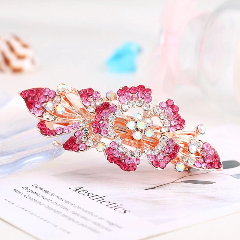 Floral Rhinestone Hair Clip L3922