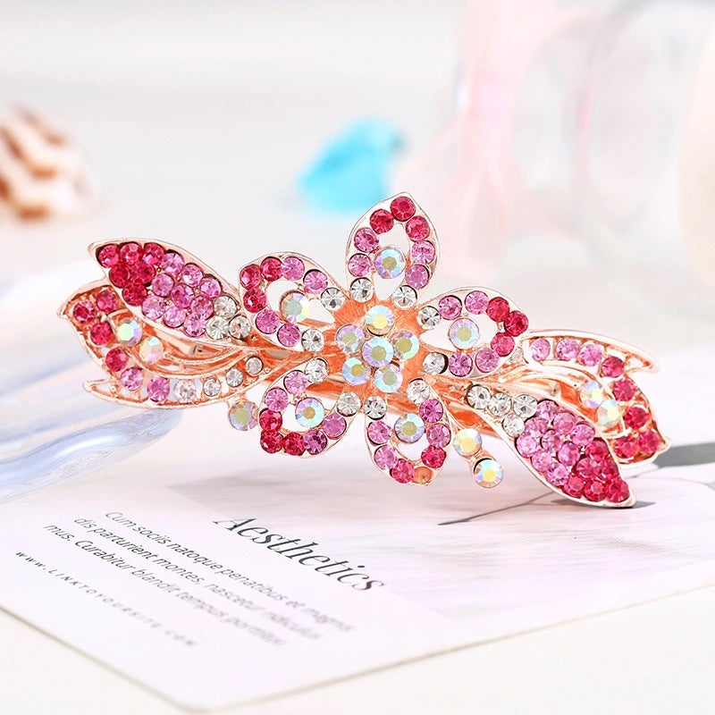 Floral Rhinestone Hair Clip L3924