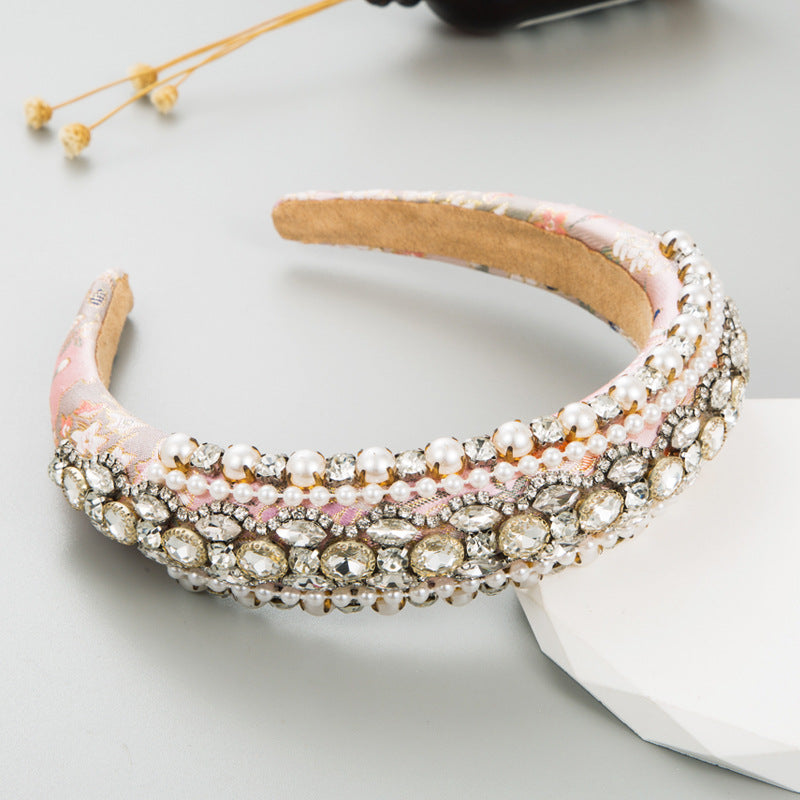 Pearl Glass Drill Headband L3952