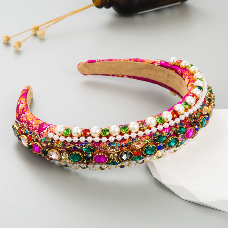 Pearl Glass Drill Headband L3952