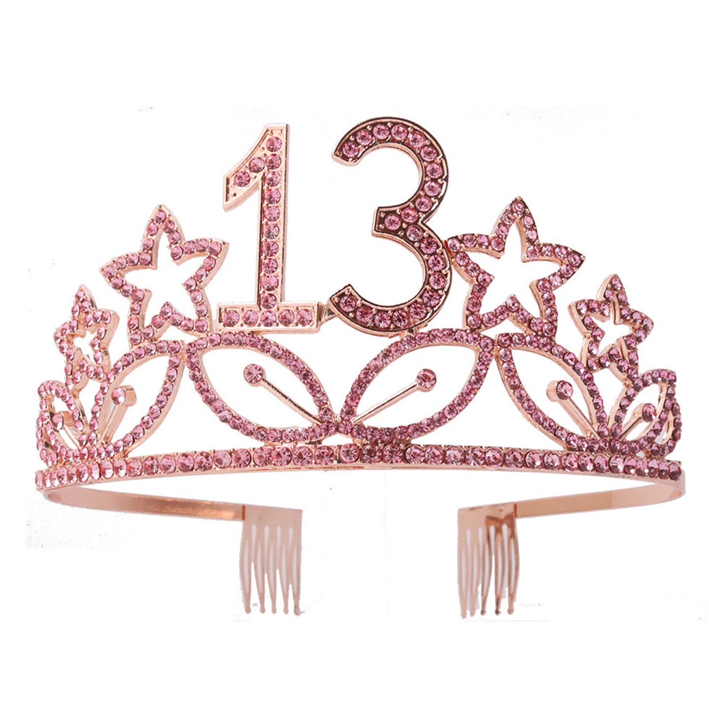 Birthday Star Rhinestone Crown Headband L3959