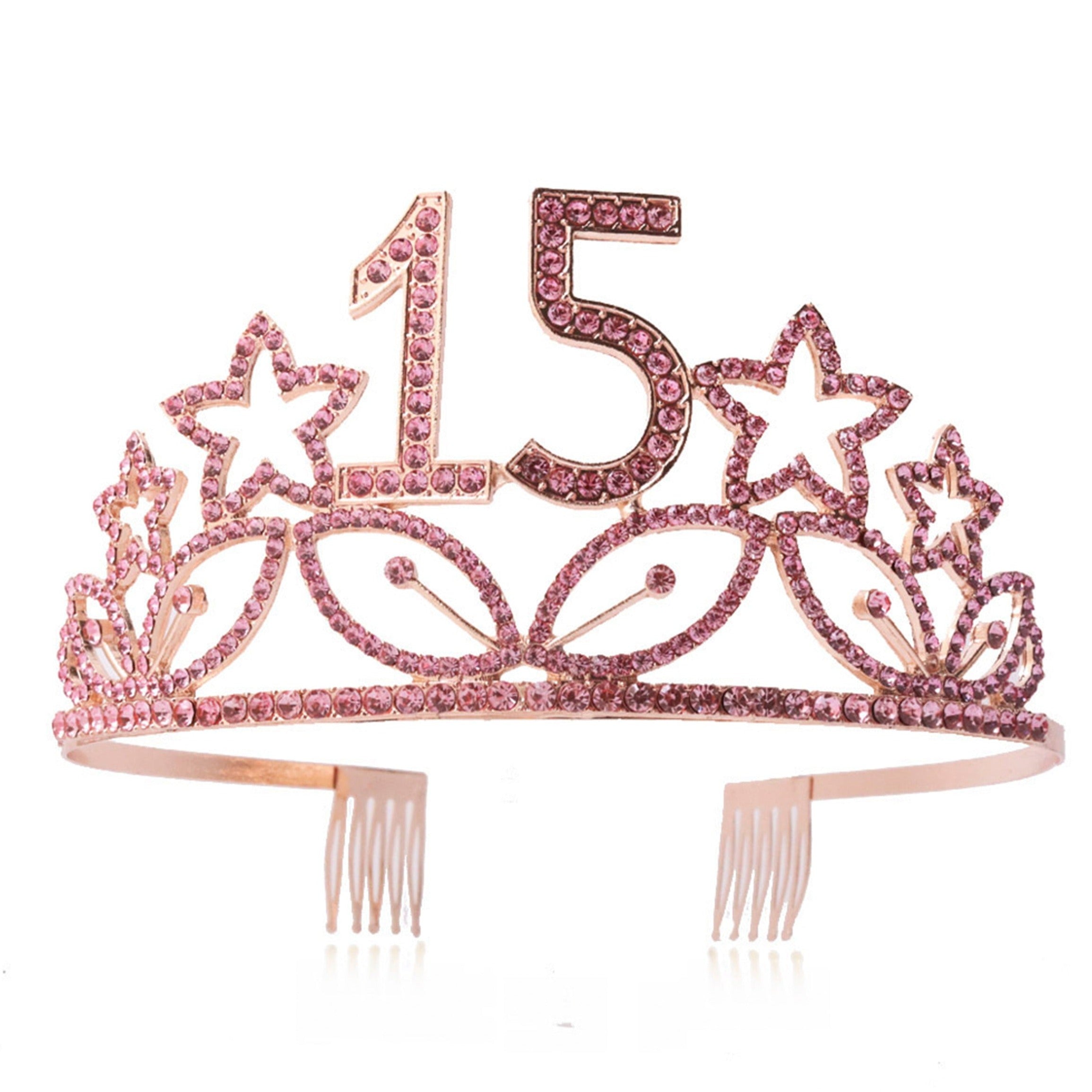 Birthday Star Rhinestone Crown Headband L3959