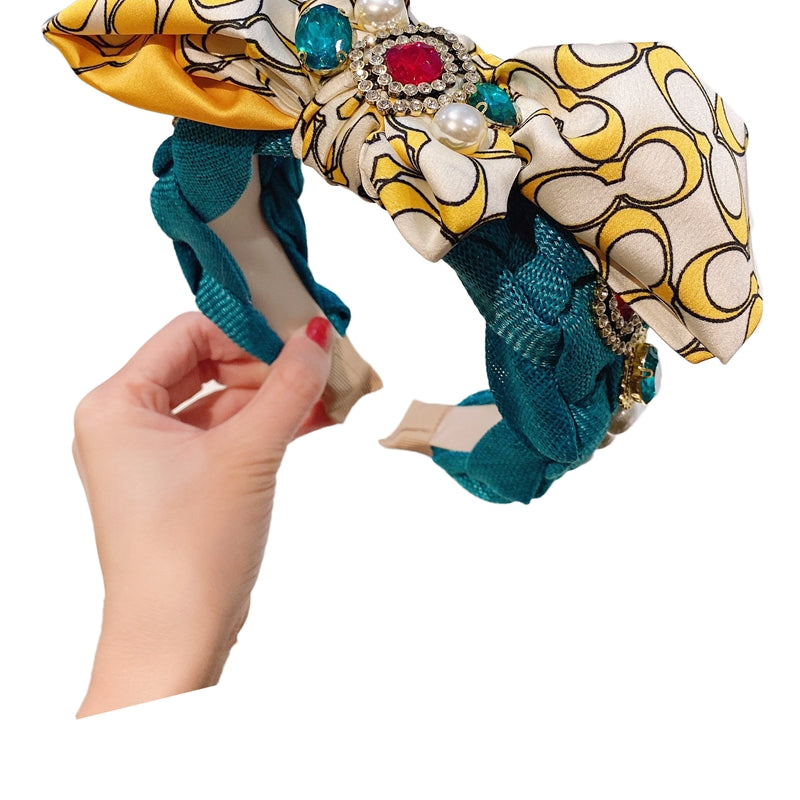 Baroque Rhinestone Bow Headband L3988