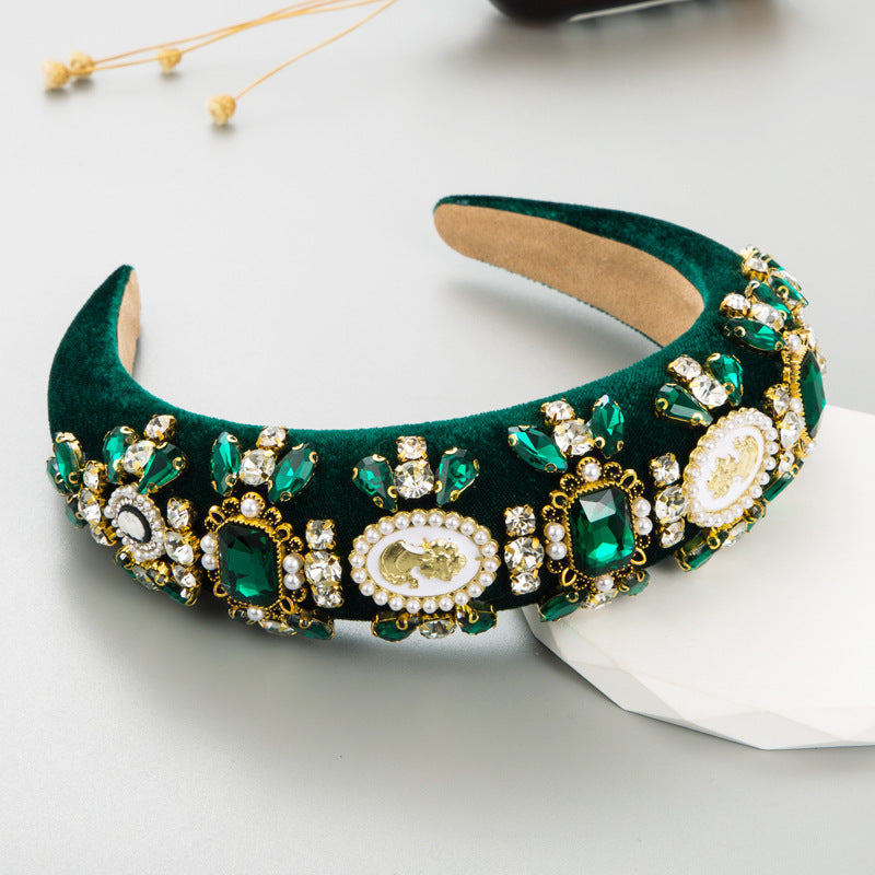 Baroque Rhinestone Sponge Headband L4017