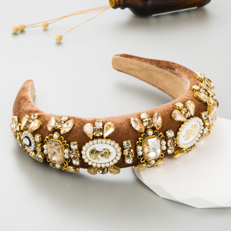 Baroque Rhinestone Sponge Headband L4017