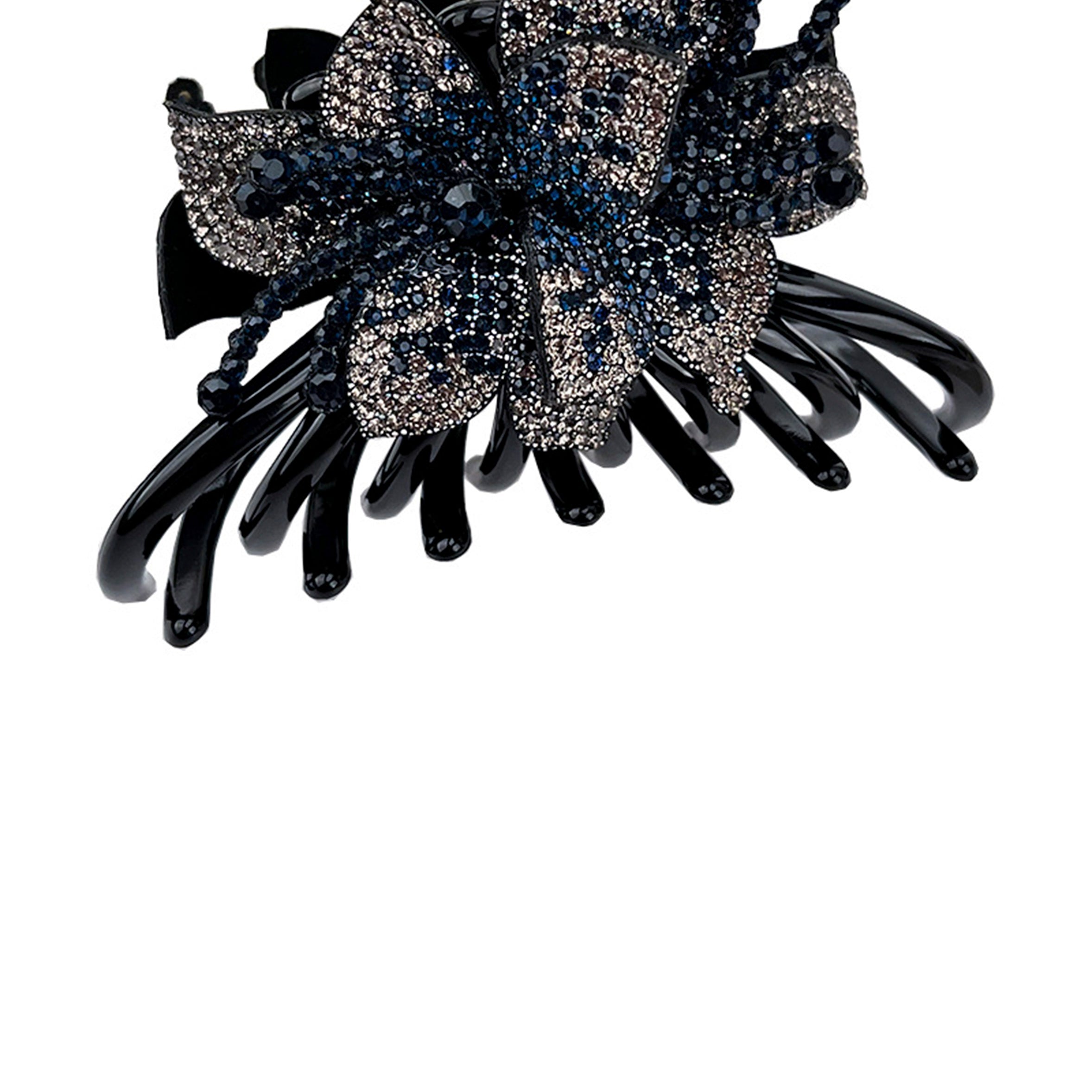 Pinza para el pelo con diamantes de imitación y diseño floral L4128