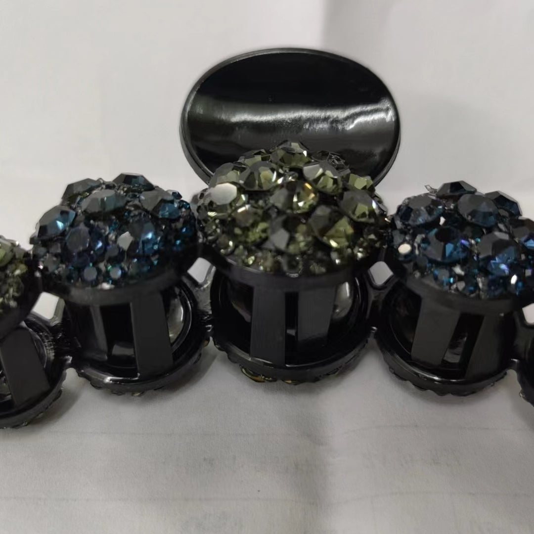 Pinza para el pelo con cinco cuentas de diamantes de imitación L4233