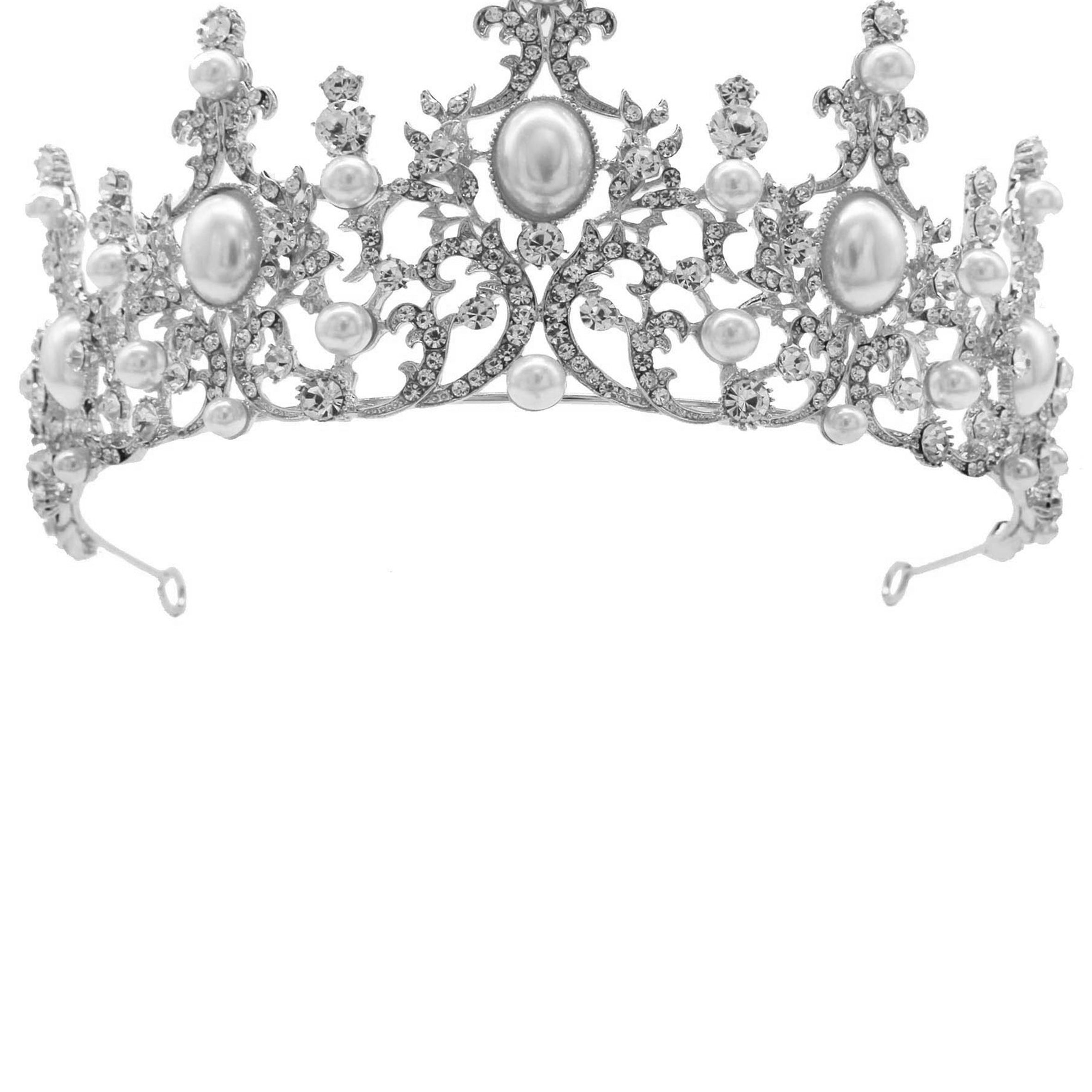 Pearl Rhinestone Crown Headband L4349