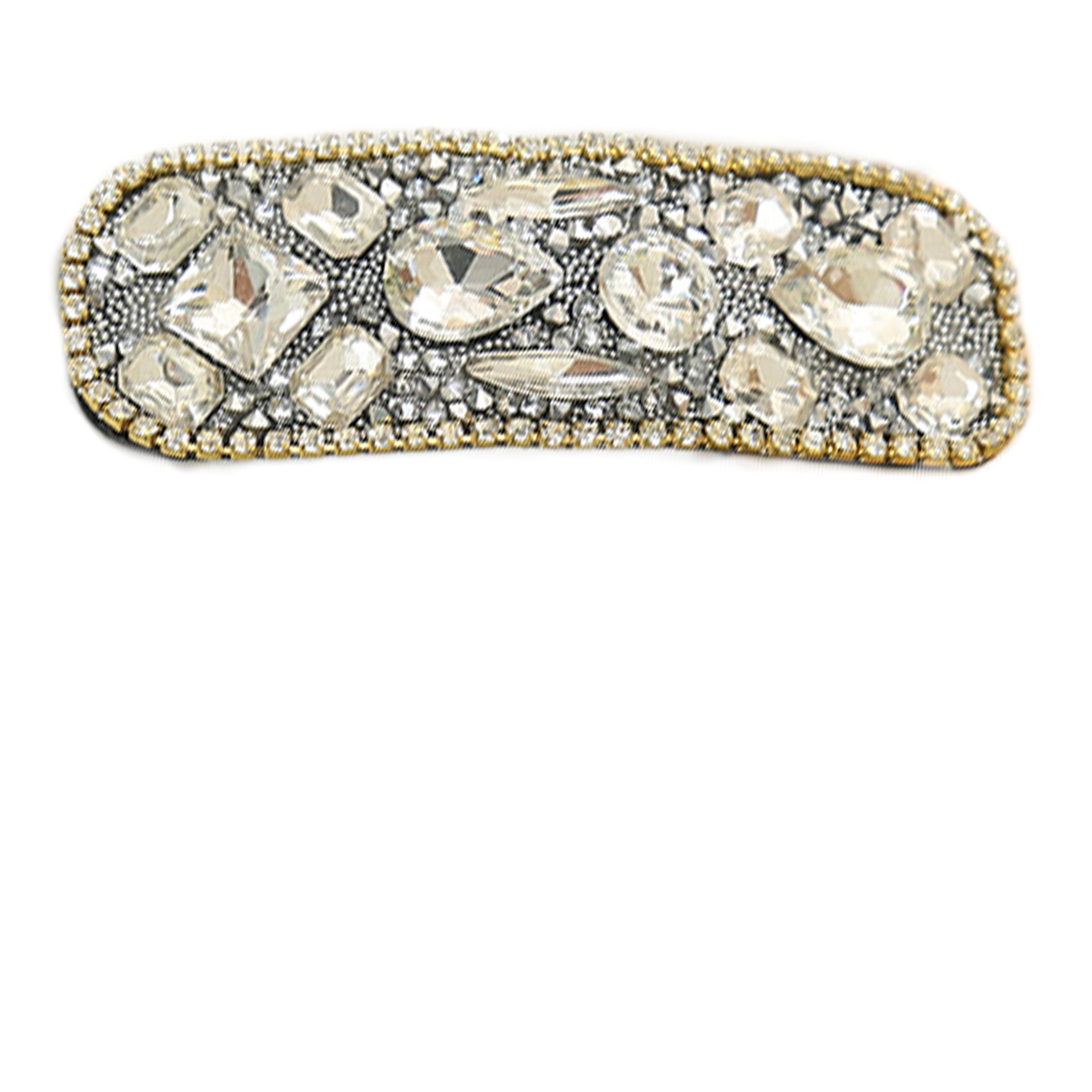 Pinza para el pelo rectangular con diamantes de imitación L4488