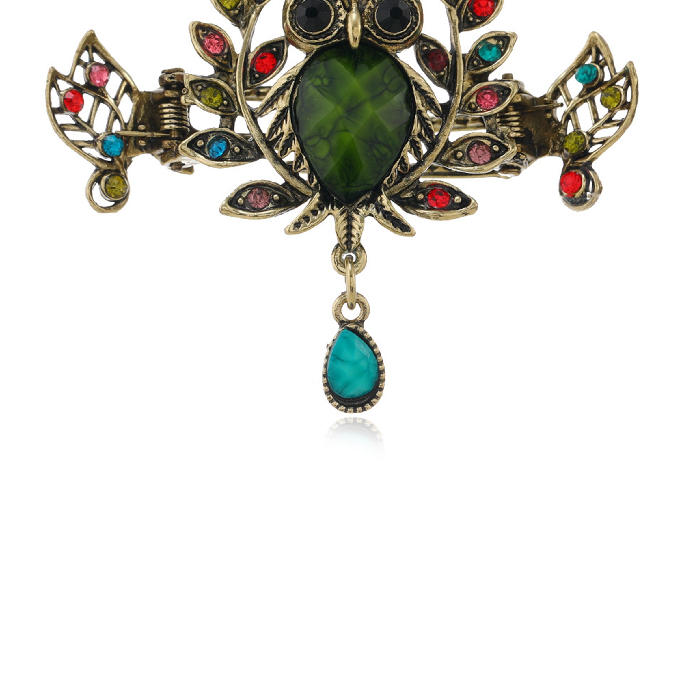 Pinza para el pelo con forma de búho y diamantes de imitación L4491