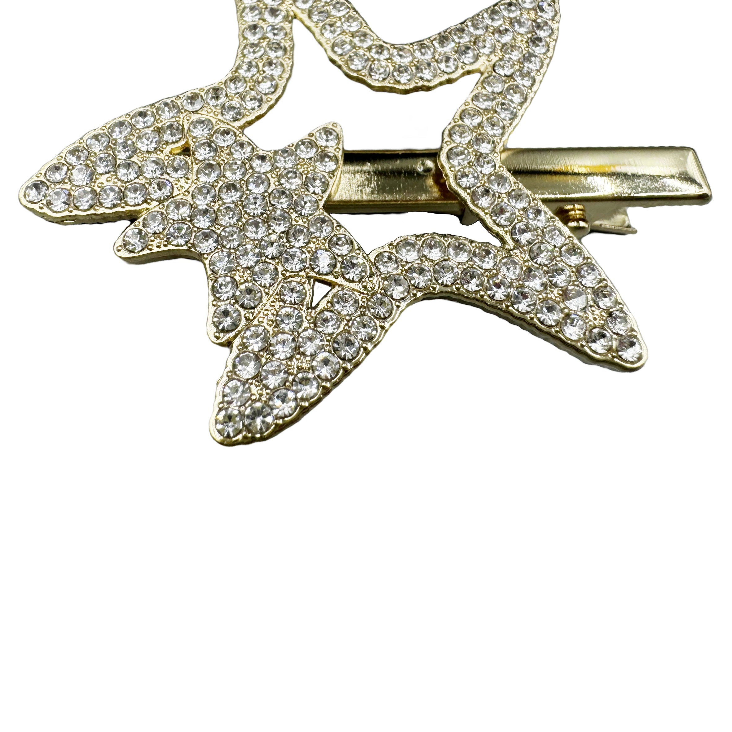Pinza para el pelo con diamantes de imitación y forma de estrella hueca L4545
