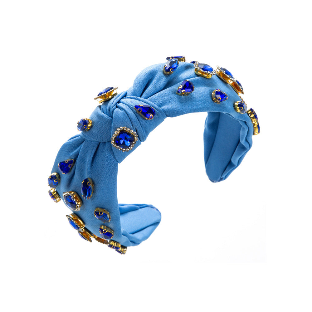 Rhinestone Knotted Fabric Headband L4558