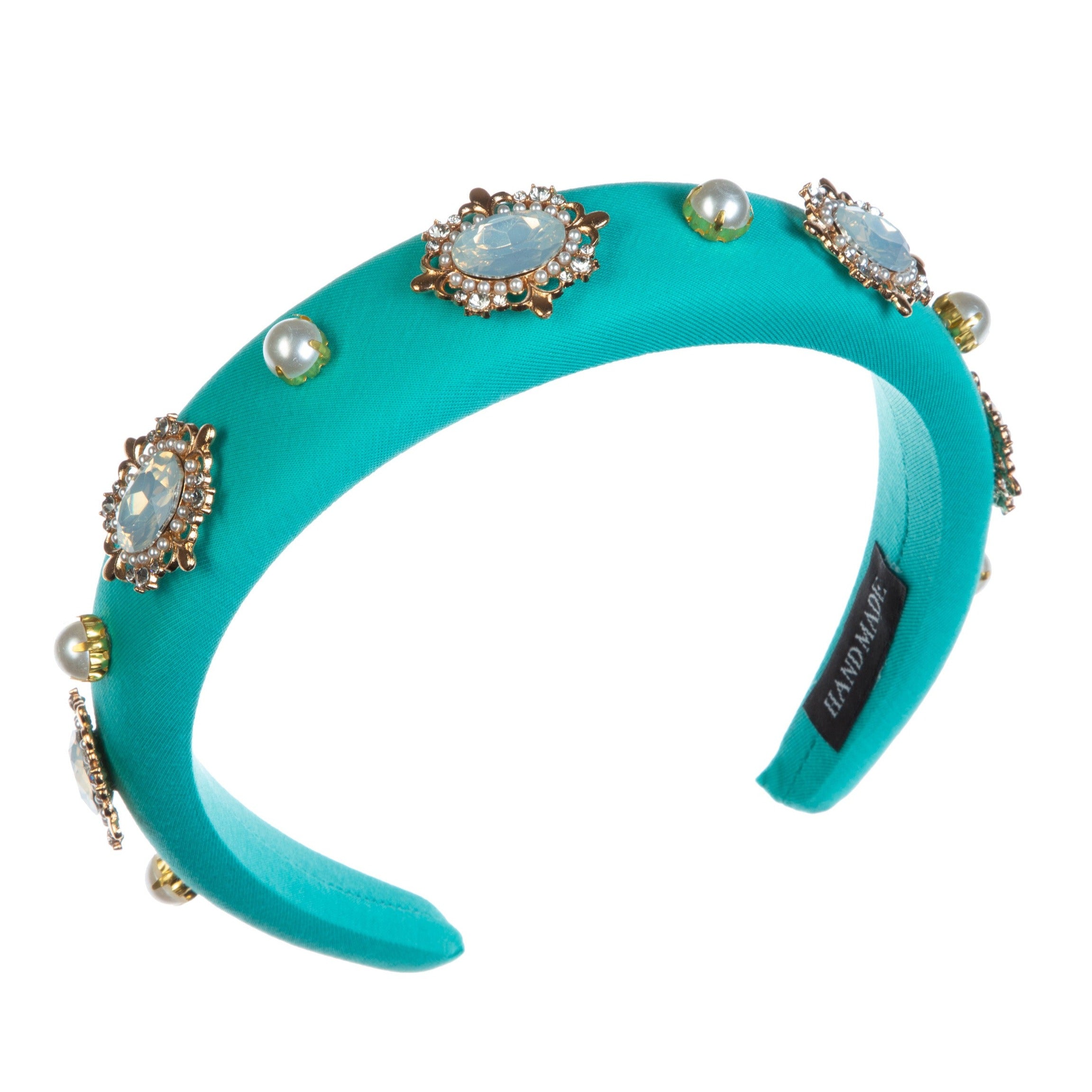 Baroque Rhinestone Pearl Sponge Headband L4596