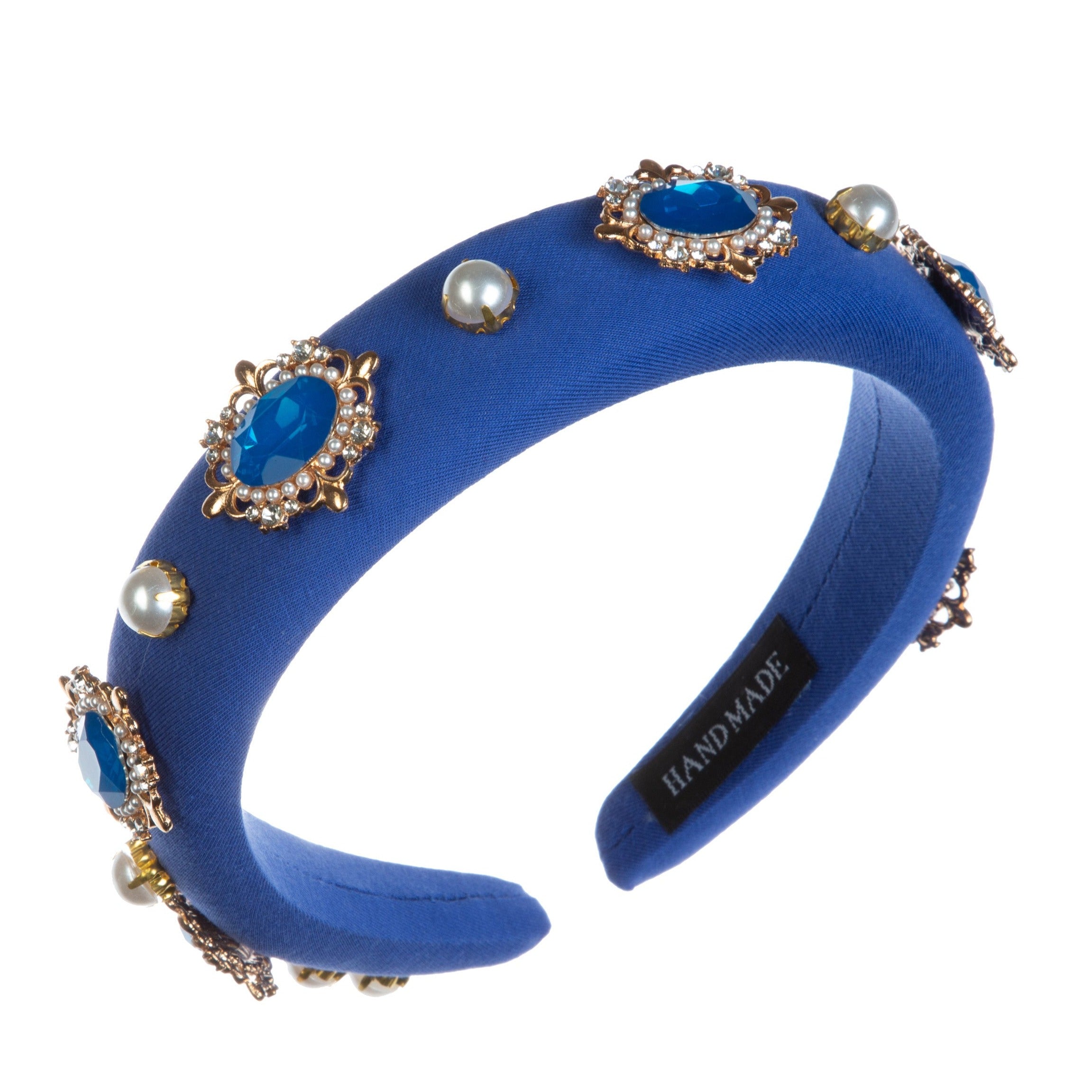 Baroque Rhinestone Pearl Sponge Headband L4596