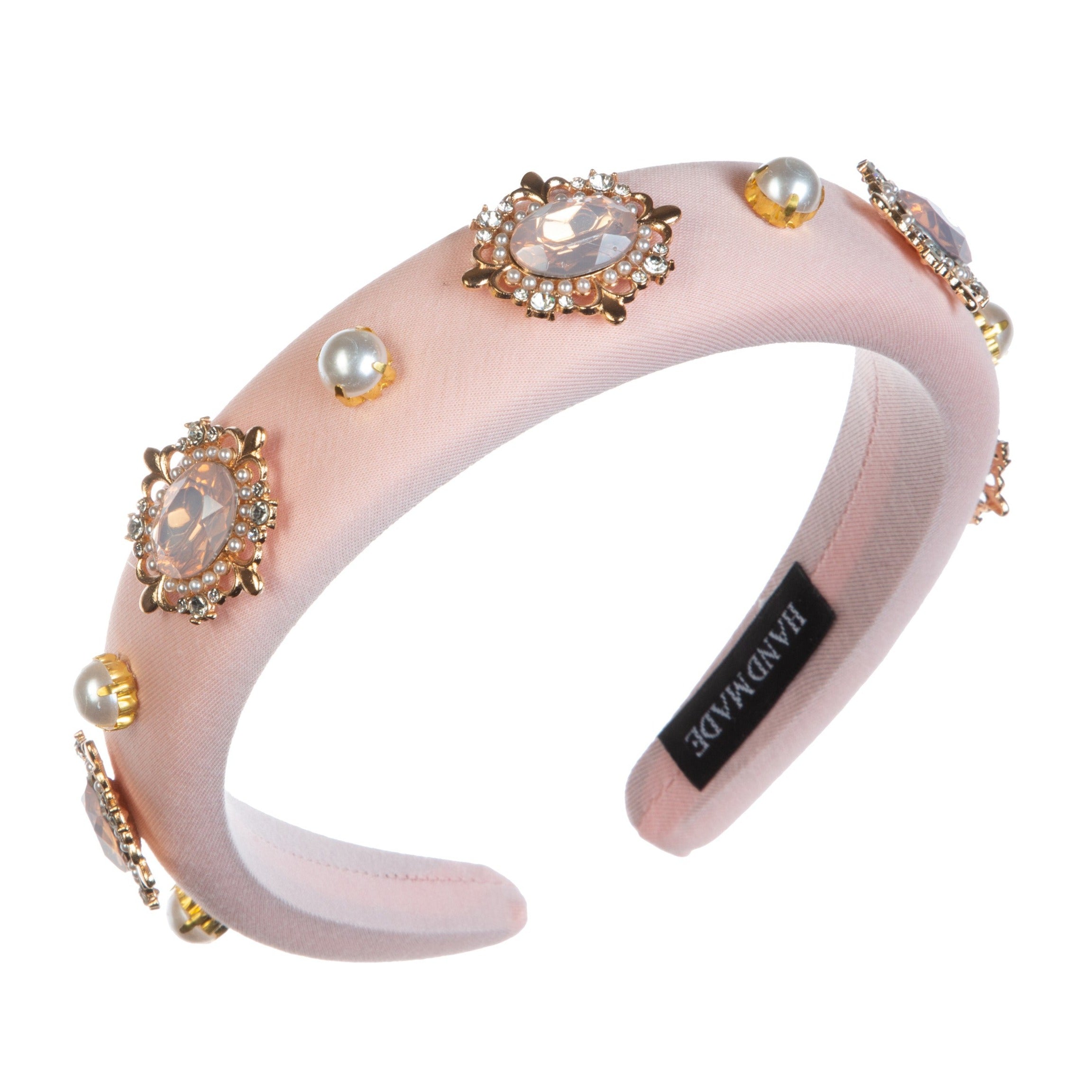 Baroque Rhinestone Pearl Sponge Headband L4596