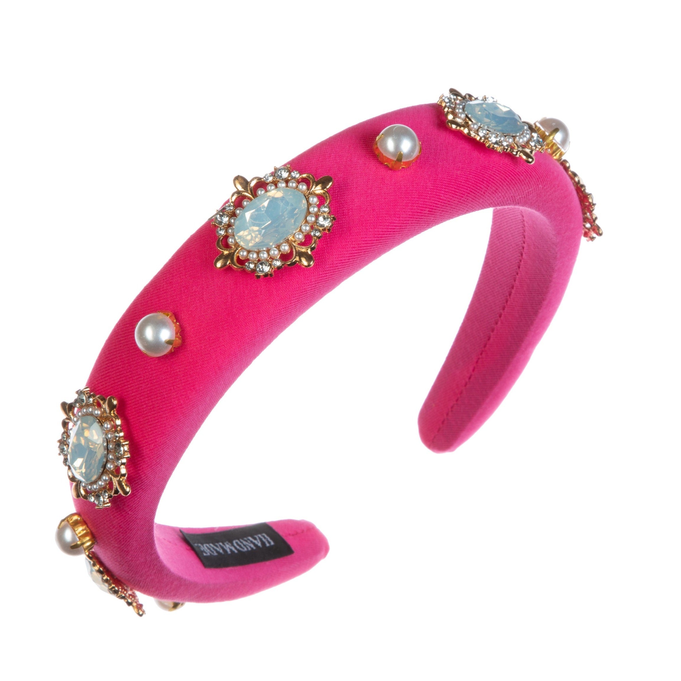 Baroque Rhinestone Pearl Sponge Headband L4596