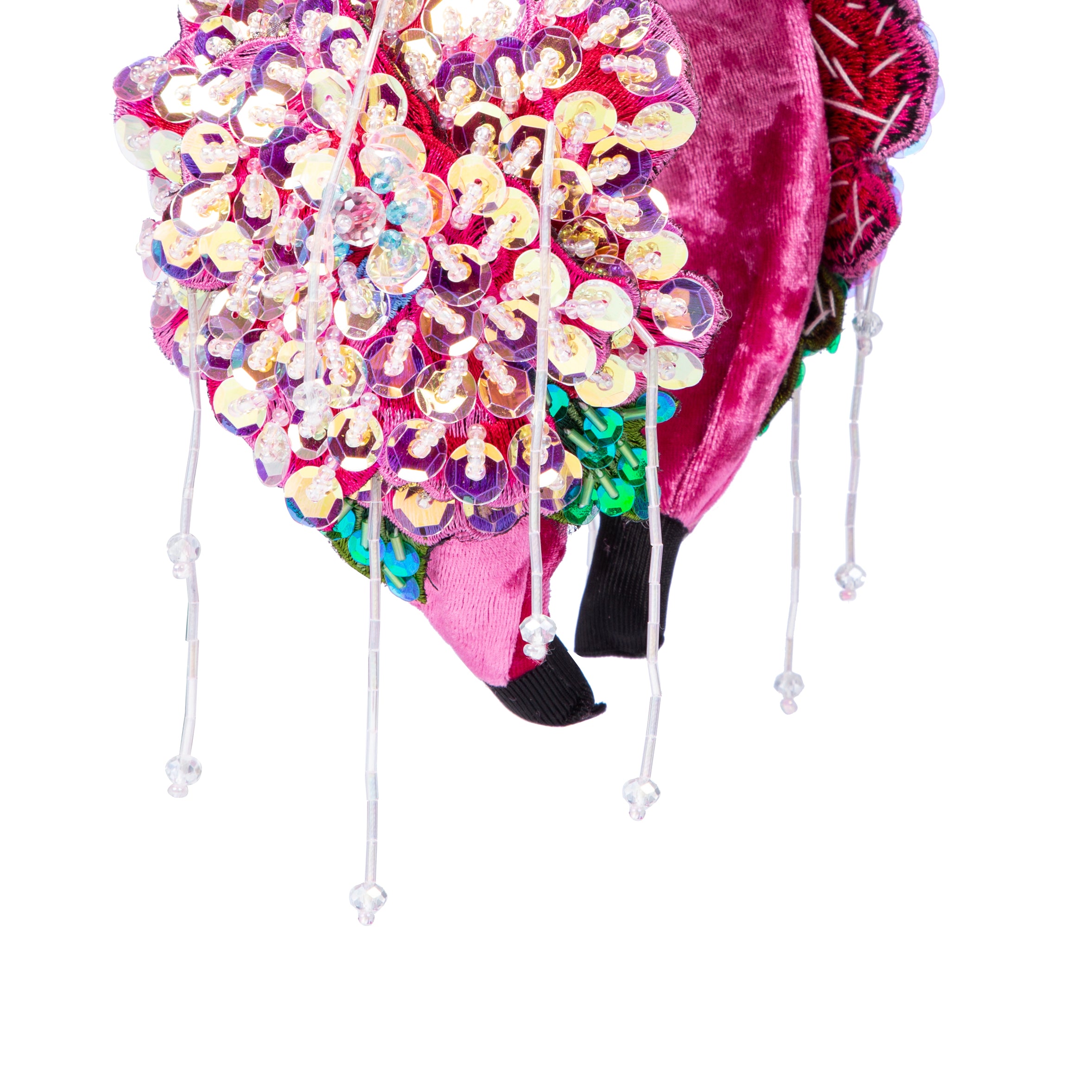 Handmade Floral Sequin Tassel Knot Headband L4884