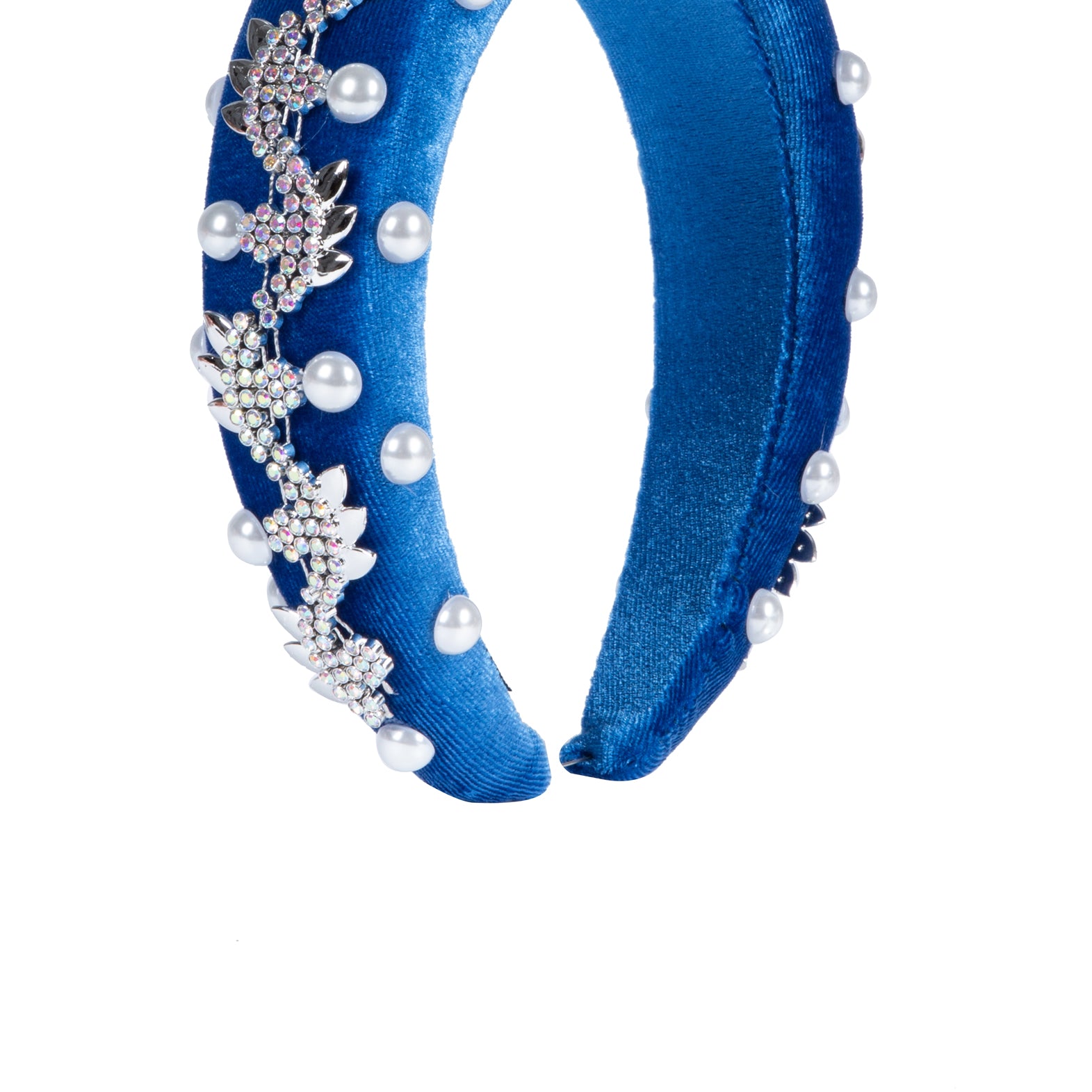 Pearl Rhinestone Chain Sponge Headband L4896