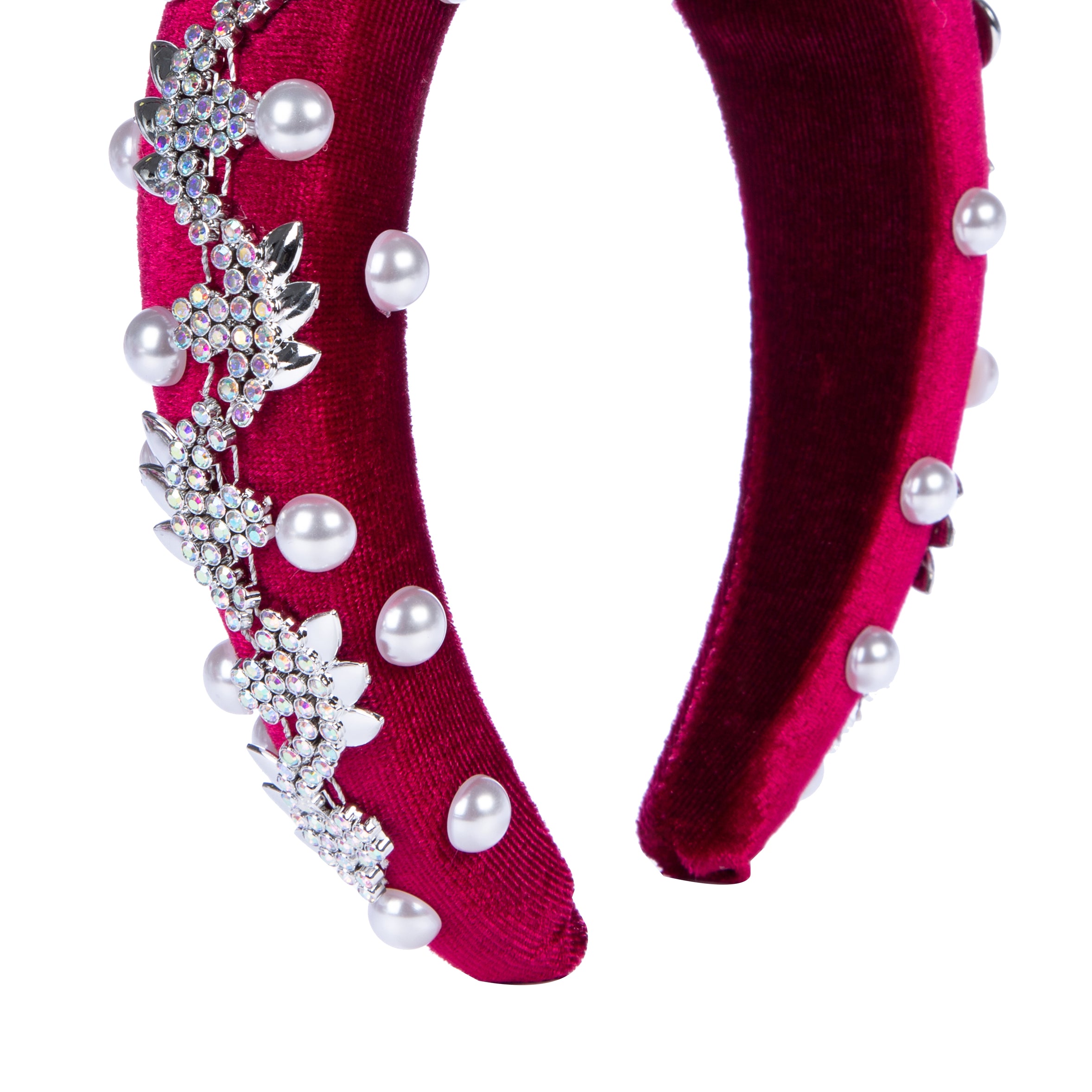 Pearl Rhinestone Chain Sponge Headband L4896