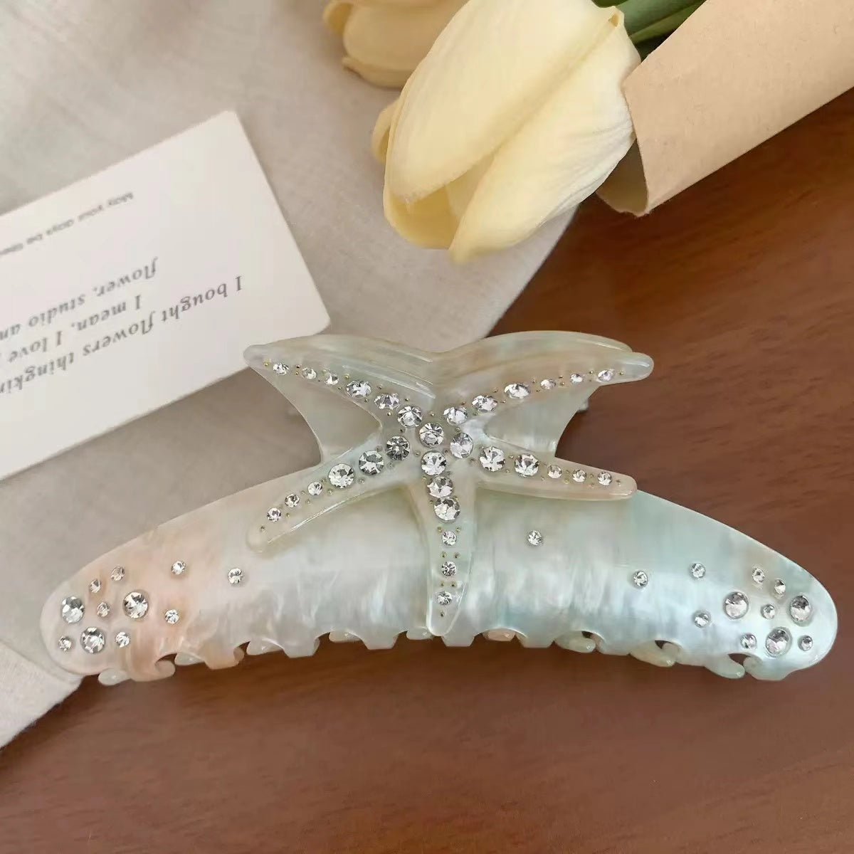 Starfish Crystal Acrylic Hair Clip L4994