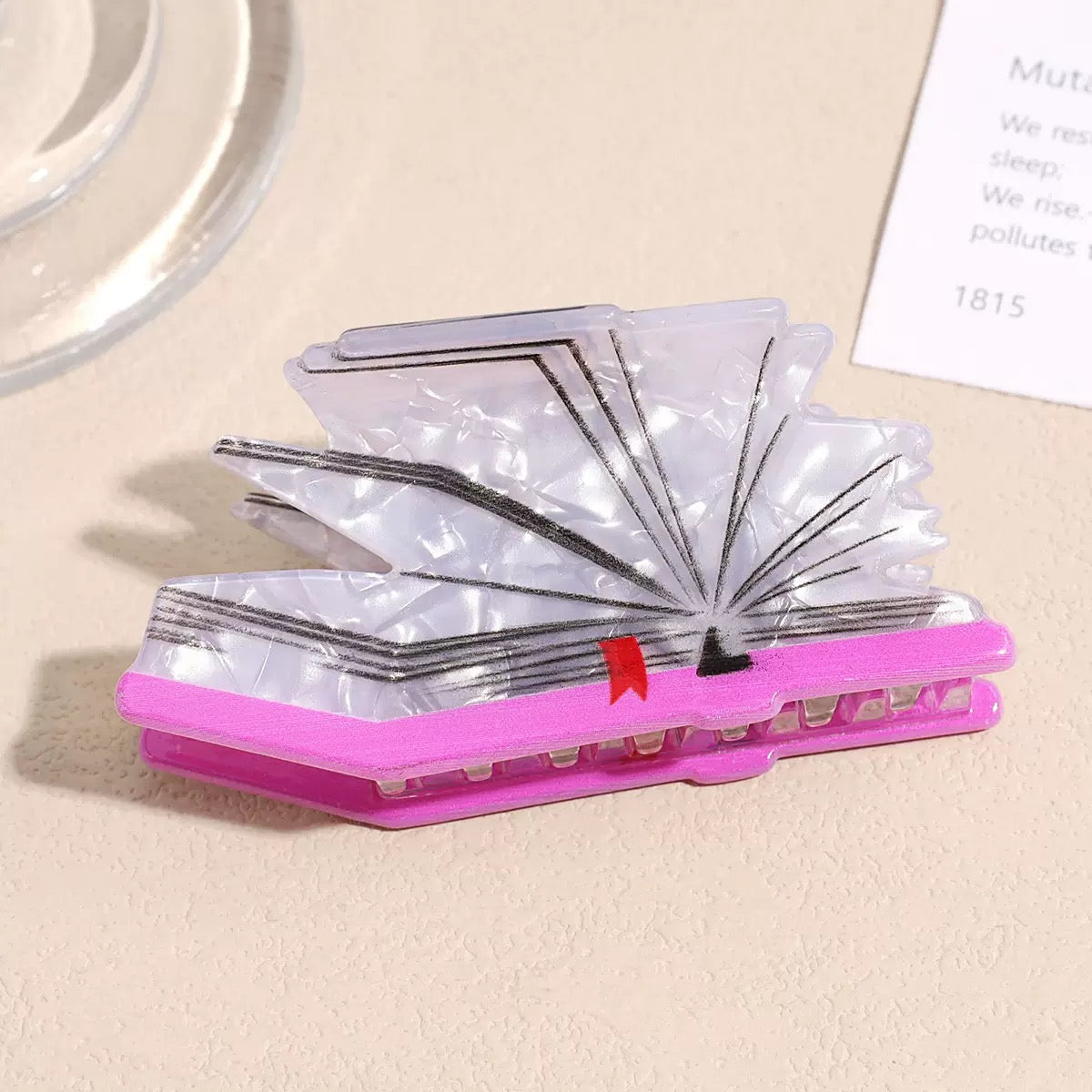 Book Acrylic Hair Clip L5025