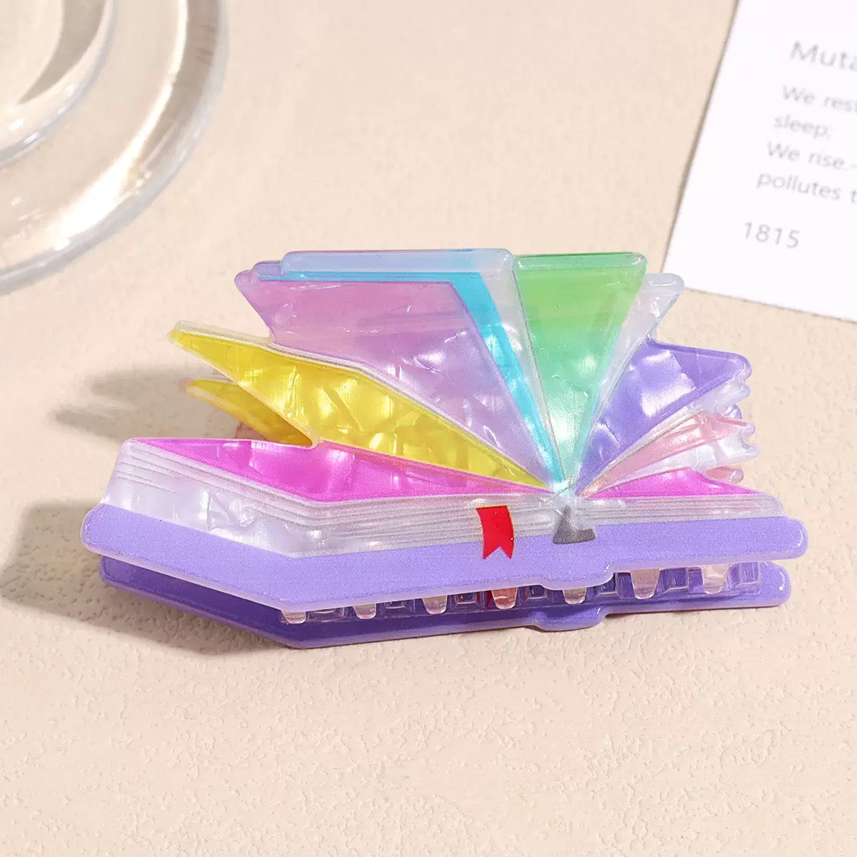 Book Acrylic Hair Clip L5025