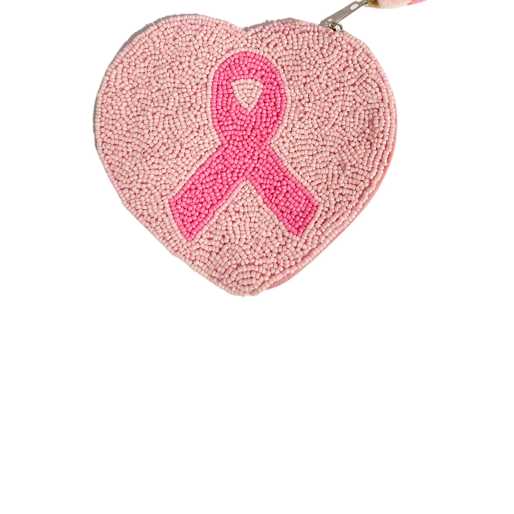 Ribbon Heart Beaded Pouch LAC-CP-1209