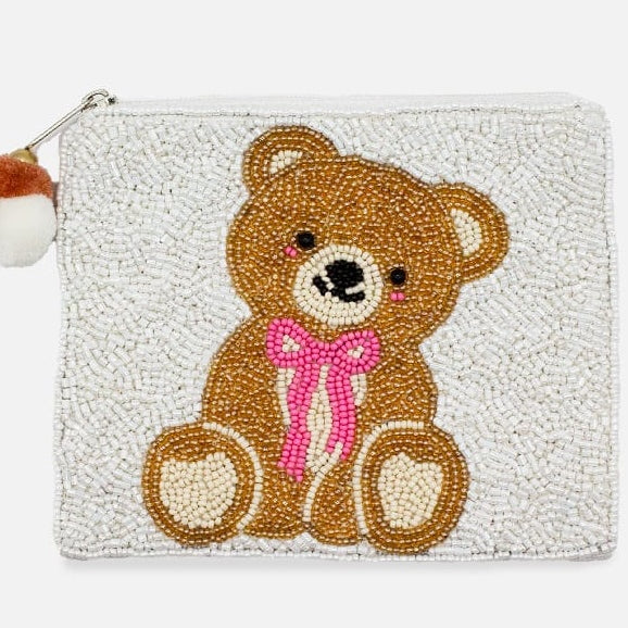 Teddy Bear Beaded Pouch LAC-CP-1624