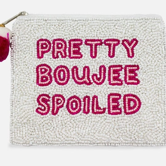 Pretty Boujee Spoiled Beaded Pouch LAC-CP-1635