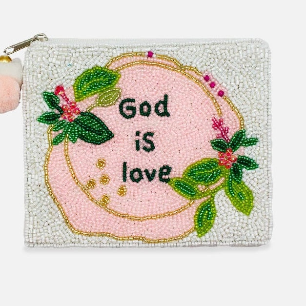 God is Love Beaded Pouch LAC-CP-1643