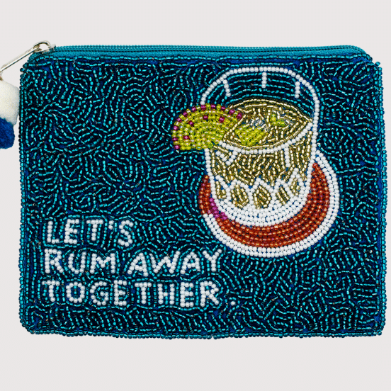 Let’s Rum Away Together Artist Series Beaded Pouch LAC-JP-046