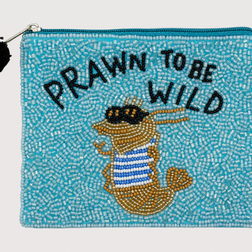 Prawn To Be Wild Artist Series Beaded Pouch LAC-JP-048